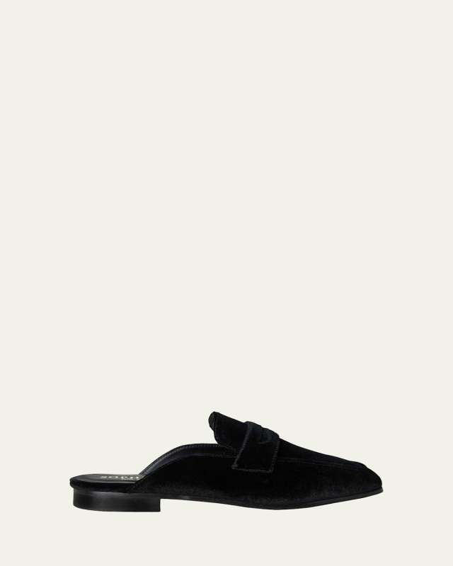 Velvet Loafer Mules